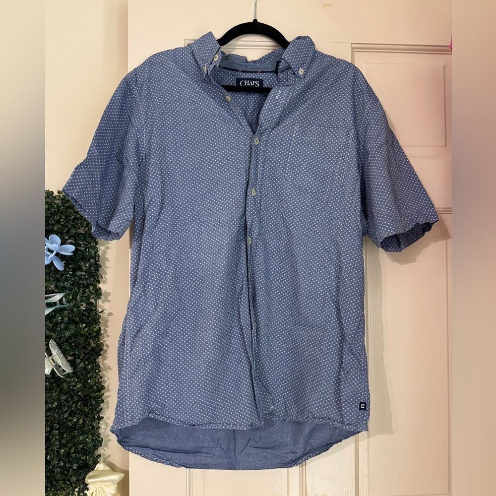 Men’s Chaps Casual Button Down Collared Shirt L